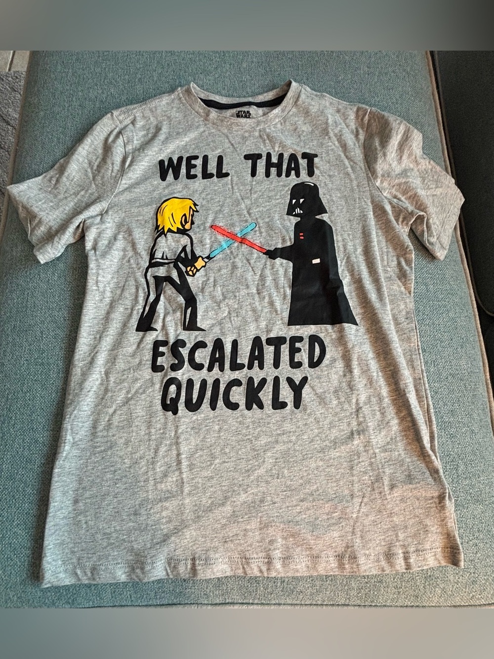STAR WARS NWOT Amazon’s Kids T-Shirt “well, that escalated quickly” Size XL